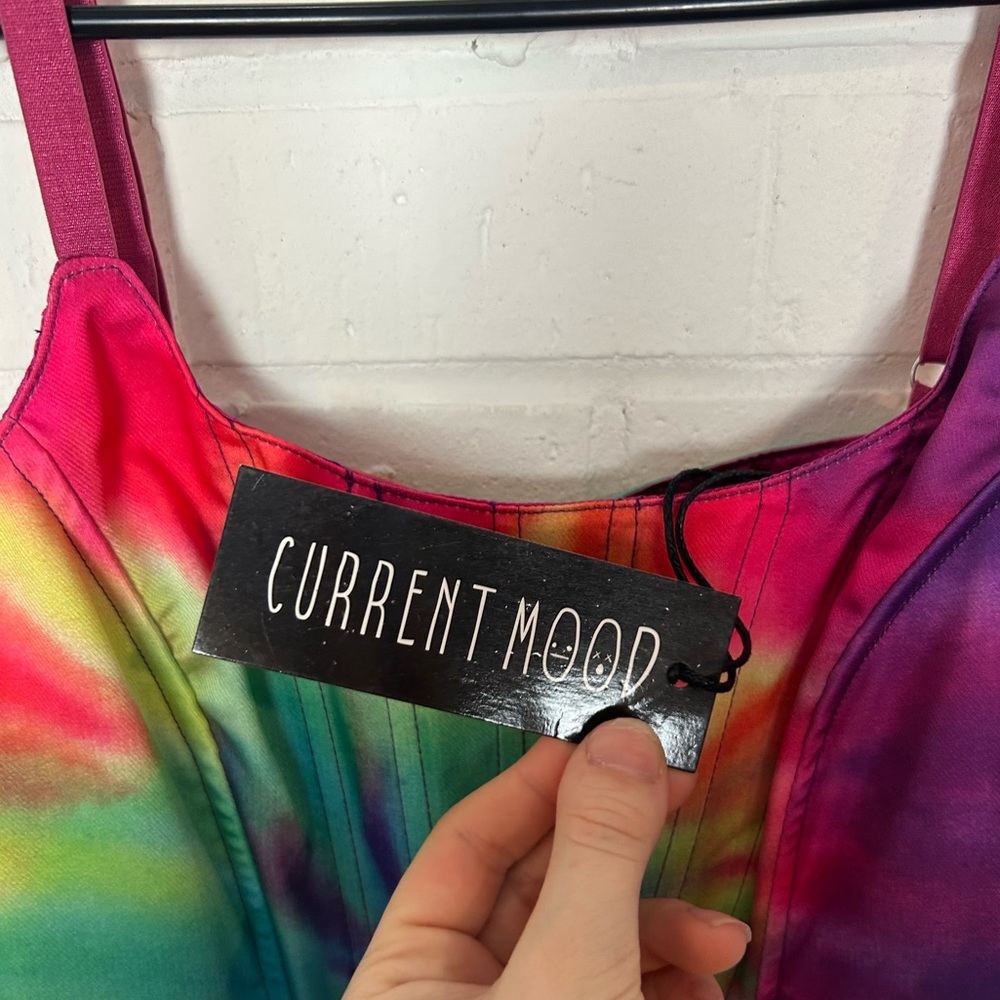 NWT Current Mood Dollskill Rainbow Corset Top - Picture 6 of 6